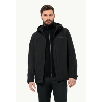 Jack Wolfskin Winter Jacket Taubenberg 3in1 2024 (waterproof and windproof, fleece inner jacket) black men's