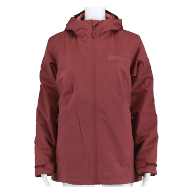 Jack Wolfskin All-Season Jacket Moonrise 3in1 2024 (waterproof, windproof, with fleece inner jacket) ochre red ladies