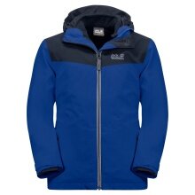 Jack Wolfskin Winter Jacket Snowfrost 3in1 (waterproof and windproof, warm fleece inner jacket) blue Children (164-176)