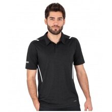 JAKO Sport Polo Challenge (Polyester Stretch Jersey) black mottled/white Men