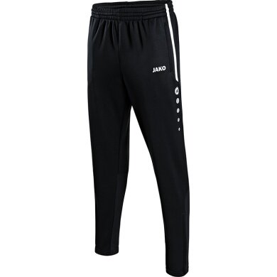 JAKO Training Pants Active (100% Polyester) long black/white Boys