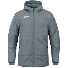 JAKO Coach Jacket Team with Hood (100% Polyester, water-repellent outer material) dark grey Men