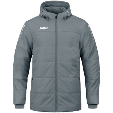 JAKO Coach Jacket Team with Hood (100% Polyester, water-repellent outer material) dark grey Men