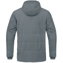 JAKO Coach Jacket Team with Hood (100% Polyester, water-repellent outer material) dark grey Men