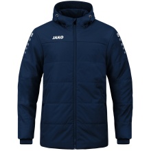 JAKO Coach Jacket Team with Hood (100% Polyester, water-repellent outer material) navy blue Men