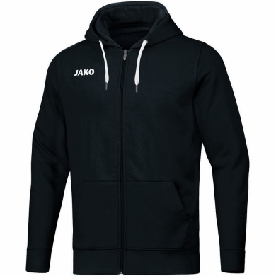 JAKO Leisure Hooded Jacket Base (70% Cotton) Black Kids