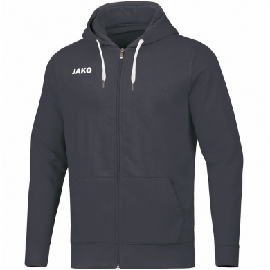 JAKO Leisure Hooded Jacket Base (70% Cotton) Anthracite Grey Kids