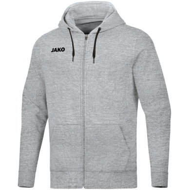 JAKO Leisure Hooded Jacket Base (70% Cotton) Light Grey Kids