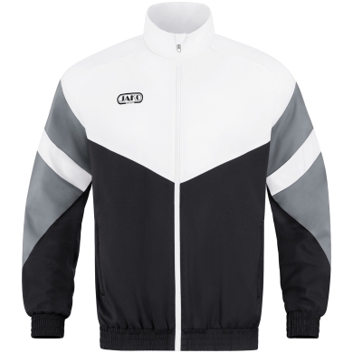 JAKO Leisure Jacket Retro (Stretch-Micro-Twill) black/white/stone grey Men