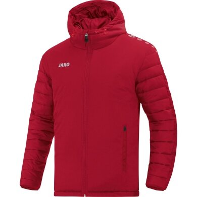 JAKO Hybrid Stadium Jacket Team (water-repellent, thermal insulation) with hood red Men