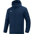 JAKO Hybrid Stadium Jacket Team (water-repellent, thermal insulation) with hood navy blue Men