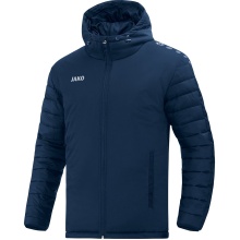 JAKO Hybrid Stadium Jacket Team (water-repellent, thermal insulation) with hood navy blue Men