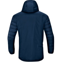 JAKO Hybrid Stadium Jacket Team (water-repellent, thermal insulation) with hood navy blue Men