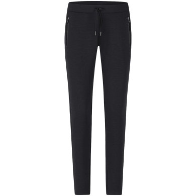 JAKO Jogging Pants Pro Casual (elastic material, side pocket with zipper) long black Women