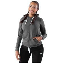 JAKO Leisure Hooded Jacket Base (70% Cotton) Anthracite Grey Women