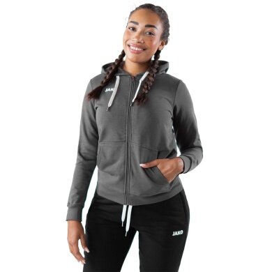 JAKO Leisure Hooded Jacket Base (70% Cotton) Anthracite Grey Women