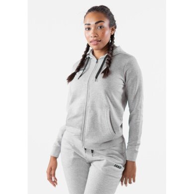 JAKO Leisure Hooded Jacket Base (70% Cotton) Light Grey Women