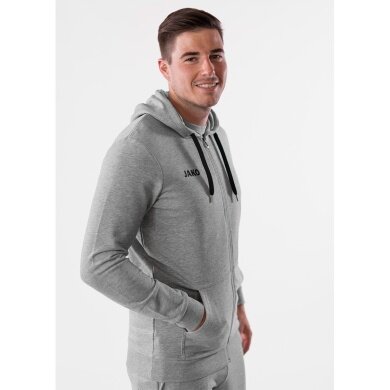 JAKO Leisure Hooded Jacket Base (70% Cotton) Light Grey Men