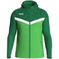 JAKO Hooded Jacket Iconic (Polyester Fleece, Side Pockets with Zip) Green/Dark Green Kids