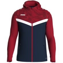 JAKO Hooded Jacket Iconic (Polyester Fleece, Side Pockets with Zip) navy/red Children