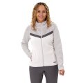 JAKO Iconic Hooded Jacket (Polyester Fleece, Side Pockets with Zipper) white/grey/charcoal grey Ladies