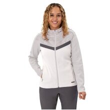 JAKO Iconic Hooded Jacket (Polyester Fleece, Side Pockets with Zipper) white/grey/charcoal grey Ladies