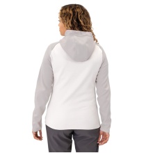 JAKO Iconic Hooded Jacket (Polyester Fleece, Side Pockets with Zipper) white/grey/charcoal grey Ladies