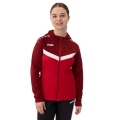 JAKO Iconic Hooded Jacket (Polyester Fleece, Side Pockets with Zipper) red/wine red Ladies