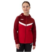 JAKO Iconic Hooded Jacket (Polyester Fleece, Side Pockets with Zipper) red/wine red Ladies