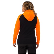 JAKO Iconic Hooded Jacket (Polyester Fleece, Side Pockets with Zipper) black/neon orange Ladies