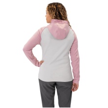 JAKO Iconic Hooded Jacket (Polyester Fleece, Side Pockets with Zipper) Light Grey/Pink/Charcoal Grey Ladies