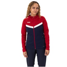 JAKO Iconic Hooded Jacket (Polyester Fleece, Side Pockets with Zipper) navy/red Ladies