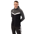 JAKO Hooded Jacket Iconic (Polyester Fleece, Side Pockets with Zipper) Black/Grey