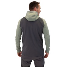 JAKO Hooded Jacket Iconic (Polyester Fleece, Side Pockets with Zip) Anthracite Grey/Mint Green Men