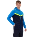 JAKO Iconic Hooded Jacket (Polyester Fleece, Side Pockets with Zipper) navy blue/light blue/yellow Men's