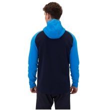 JAKO Iconic Hooded Jacket (Polyester Fleece, Side Pockets with Zipper) navy blue/light blue/yellow Men's