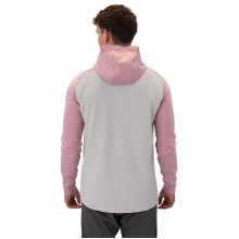 JAKO Iconic Hooded Jacket (Polyester Fleece, Side Pockets with Zipper) Light Grey/Pink/Charcoal Grey Men's