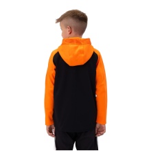 JAKO Hooded Jacket Iconic (Polyester Fleece, Side Pockets with Zip) black/neon orange Children