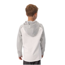 JAKO Hooded Jacket Iconic (Polyester Fleece, Side Pockets with Zip) white/grey/charcoal grey Kids