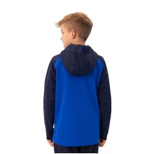 JAKO Iconic Hooded Jacket (Polyester Fleece, Side Pockets with Zip) Royal Blue/Navy Blue Kids