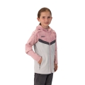 JAKO Iconic Hooded Jacket (Polyester Fleece, Side Pockets with Zipper) Light Grey/Pink/Charcoal Grey Kids