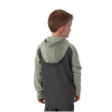 JAKO Iconic Hooded Jacket (Polyester Fleece, Side Pockets with Zip) anthracite/mint green Kids