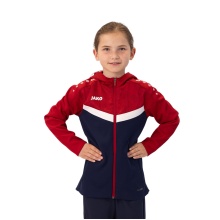 JAKO Hooded Jacket Iconic (Polyester Fleece, Side Pockets with Zip) navy/red Children