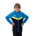 JAKO Iconic Hooded Jacket (Polyester Fleece, Side Pockets with Zip) navy blue/light blue/yellow Children