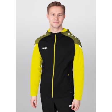 JAKO Hooded Jacket Performance (Polyester Fleece) black/yellow Men