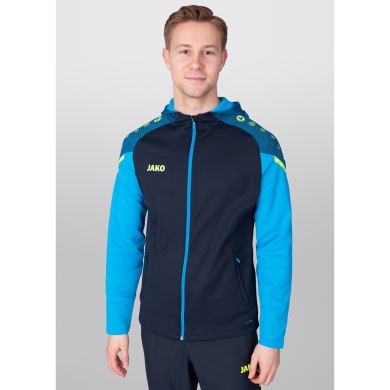 JAKO Hooded Jacket Performance (Polyester Fleece) navy blue/light blue Men