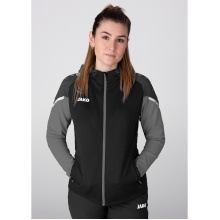 JAKO Hooded Jacket Performance (Polyester Fleece) black/anthracite grey Women