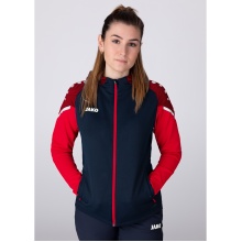 JAKO Hooded Jacket Performance (Polyester Fleece) navy/red Women