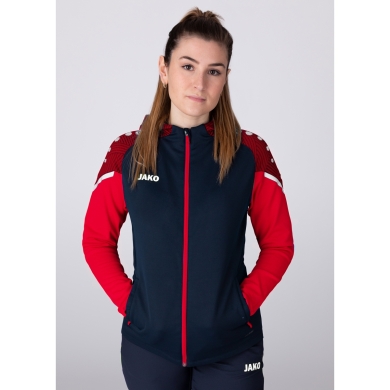 JAKO Hooded Jacket Performance (Polyester Fleece) navy/red Women