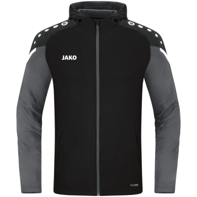 JAKO Hooded Jacket Performance (Polyester Fleece) black/anthracite grey Boys/Girls/Children